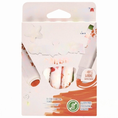 Фломастеры-штампы двусторонние CARIOCA (Италия) "Stamperello", 6 цветов, смываемые, 42279