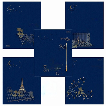 Тетрадь А5 48 л. HATBER скоба, клетка, матовая ламинация, 3D, "Romantic" (5 видов в спайке), 48Т5лофВ1