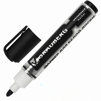 Маркер стираемый для белой доски ЧЕРНЫЙ, BRAUBERG "Neo", ЧЕРНЫЙ, с клипом, 5 мм, 150487