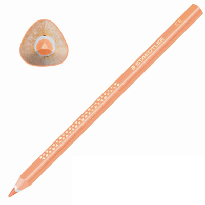 Карандаш цветной утолщенный STAEDTLER "Noris club", 1 шт., трехгранный, грифель 4 мм, персиковый, 1284-43