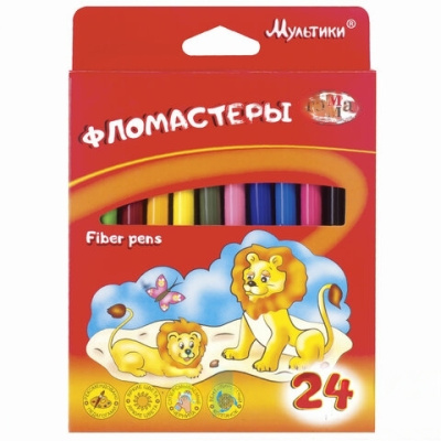 Фломастеры ГАММА "Мультики", 24 цвета, вентилируемый колпачок, картонная упаковка, 180319_07