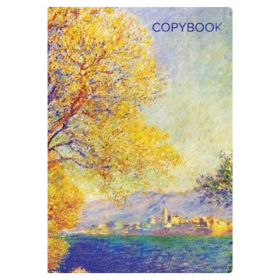 Тетрадь 40 л. в линию обложка SoftTouch, бежевая бумага 70 г/м2, сшивка, А5 (147х210 мм), КЛОД МОНЕ, BRAUBERG, 403794