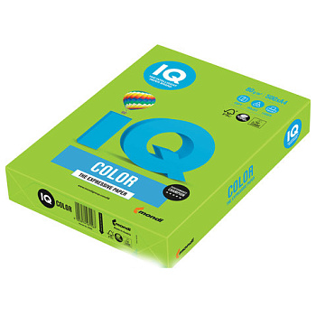 Бумага цветная IQ color, А4, 80 г/м2, 500 л., интенсив, ярко-зеленая, MA42
