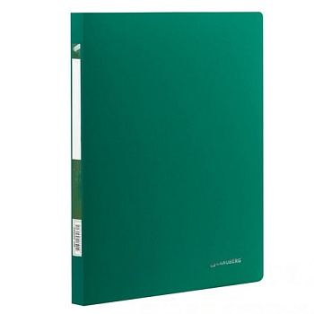 Папка с пластиковым скоросшивателем BRAUBERG "Office", зеленая, до 100 листов, 0,5 мм, 222642