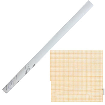 Бумага масштабно-координатная (миллиметровая), рулон 878 мм х 10 м, оранжевая, 65 г/м2, STAFF, 122811