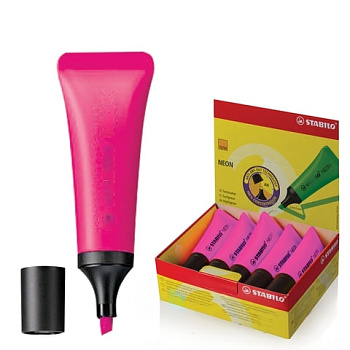 Текстовыделитель STABILO "Neon", РОЗОВЫЙ, линия 2-5 мм, 72/56