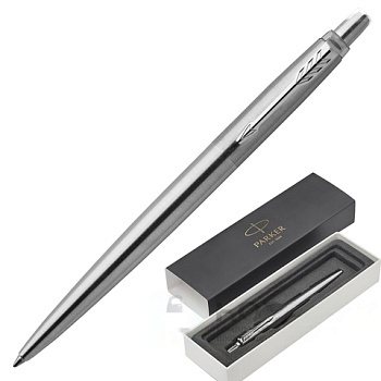 Ручка шариковая PARKER "Jotter Core Stainless Steel CT", корпус серебристый, хромированные детали, синяя, 1953170