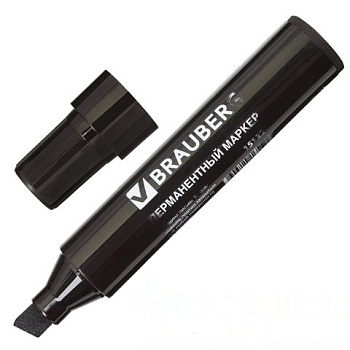 Маркер перманентный BRAUBERG "JUMBO", ЧЕРНЫЙ, ШИРОКАЯ ЛИНИЯ ПИСЬМА, скошенный наконечник, 3-10 мм, 151224