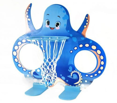 Детская стойка с корзиной для бросания мячей Веселый осьминожка