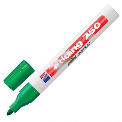 Маркер-краска лаковый EDDING 750, 2-4 мм, ЗЕЛЕНЫЙ, круглый наконечник, алюминиевый корпус, E-750/4