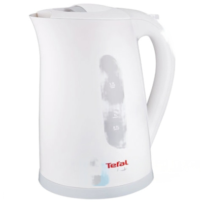 Чайник TEFAL KO270130, 1,7 л, 2400 Вт, закрытый нагревательный элемент, пластик, белый/серый