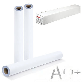 Рулон для плоттера, 914 мм х 45 м х втулка 50,8 мм, 90 г/м2, белизна CIE 146%, BRAUBERG, 110450