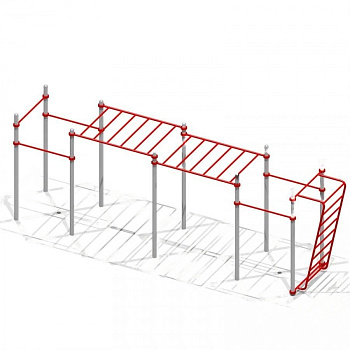 Комплекс спортивный №7 (рукоход двойной, 5 турников и шведская стенка-турник)