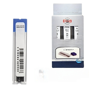 Грифели запасные 0,7 мм, B, KOH-I-NOOR, КОМПЛЕКТ 12 шт., 416200B007PKRU