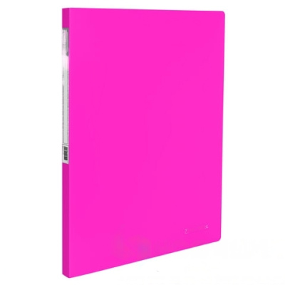 Папка с металлическим скоросшивателем и внутренним карманом BRAUBERG "Neon", 16 мм, розовая, до 100 листов, 0,7 мм, 227466
