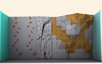 Скалодром пристенный, 9х18 м (3 степени сложности)