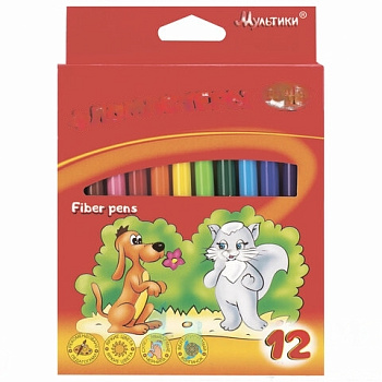 Фломастеры ГАММА "Мультики", 12 цветов, вентилируемый колпачок, картонная упаковка, 180319_05
