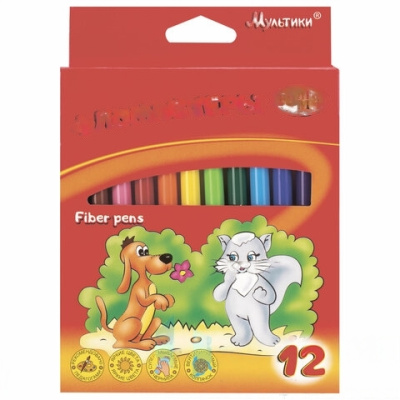 Фломастеры ГАММА "Мультики", 12 цветов, вентилируемый колпачок, картонная упаковка, 180319_05