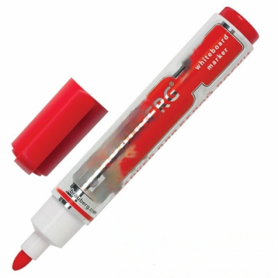 Маркер стираемый для белой доски КРАСНЫЙ, BRAUBERG "Neo", 5 мм, с клипом, 150489