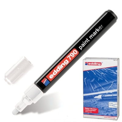 Маркер-краска лаковый EDDING "790", 2-4 мм, БЕЛЫЙ, круглый наконечник, пластиковый корпус, E-790/49
