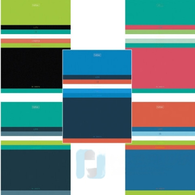 Тетрадь А5, 60 л., HATBER, скоба, клетка, картон с тиснением, "Жизнь в полосочку" (5 видов), 60Т5тВ1