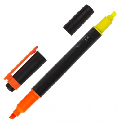 Текстовыделитель двусторонний BRAUBERG, ЖЕЛТЫЙ/ОРАНЖЕВЫЙ, линия 1-4 мм, 150843