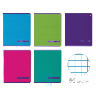 Тетрадь А5 96 л. АЛЬТ скоба, клетка, глянцевая ламинация, "Классика" (5 видов), 7-96-012/1