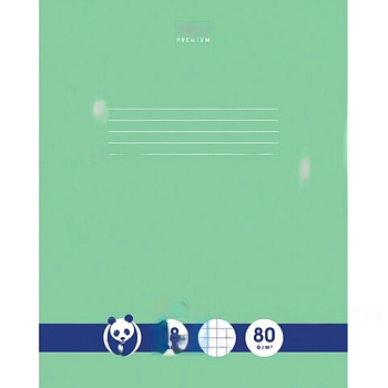 Тетрадь А5 48 л. HATBER Premium скоба, клетка, обложка картон, бумага 80 г/м2, "Панда", 48Т5A1_23630