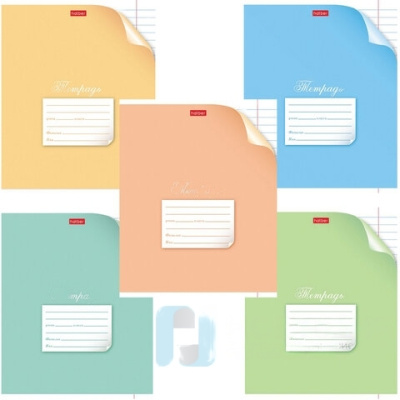 Тетрадь 12 л. HATBER линия, обложка картон, "С уголком", 12Т5В2