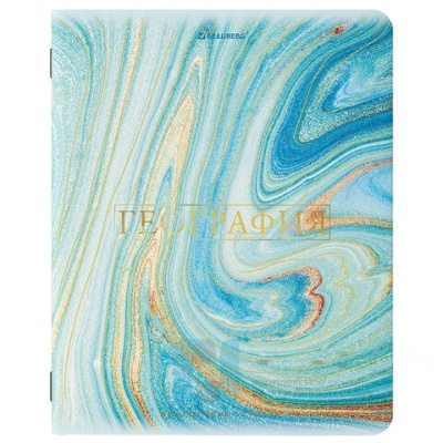 Тетрадь предметная "PASTEL" 48 л., SoftTouch, фольга, ГЕОГРАФИЯ, клетка, BRAUBERG, 404313