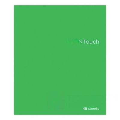 Тетрадь А5 48 л. ПЗБМ, скоба, клетка, Soft Touch, выборочный лак, флуоресцент, НеонТач (Зеленая), 0288, 28886