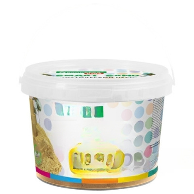 Песок для лепки кинетический BRAUBERG KIDS, песочный, 1500 г, 3 формочки, ведерко, 665096