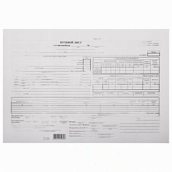 Бланк бухгалтерский типографский "Путевой лист грузового автомобиля без талона", (200х272 мм), СКЛЕЙКА 100 шт., 130007