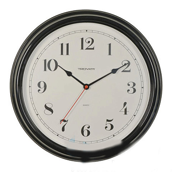 Часы настенные TROYKA 88880886, круг, белые, черная рамка, 31х31х4,5 см