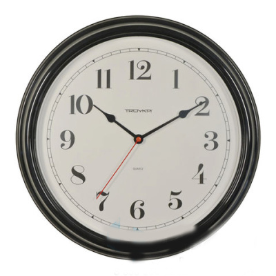 Часы настенные TROYKA 88880886, круг, белые, черная рамка, 31х31х4,5 см