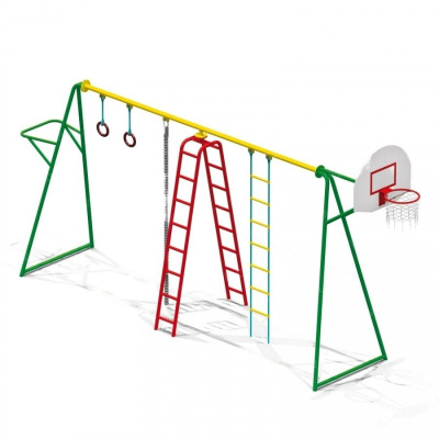 Игровая установка с баскетбольным щитом №2, 6580х1390 мм