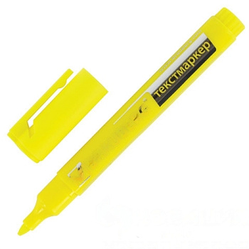 Текстовыделитель BRAUBERG "Energy", ЖЕЛТЫЙ, линия 1-3 мм, 150482