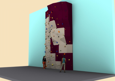 Скалодром пристенный с альпинистским снаряжением и оборудованием на 4 человека, 6х4,5 м