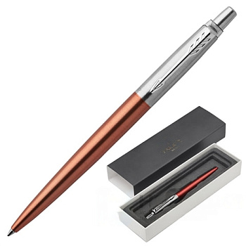 Ручка шариковая PARKER "Jotter Core Chelsea Orange CT", корпус оранжевый, хромированные детали, синяя, 1953189