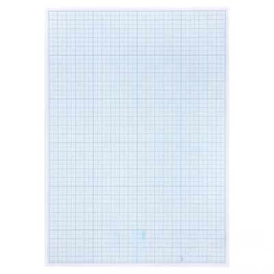 Бумага масштабно-координатная (миллиметровая), планшет А4, голубая, 20 листов, 80 г/м2, STAFF, 113490