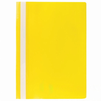 Скоросшиватель пластиковый ЮНЛАНДИЯ, А4, 130/180 мкм, желтый 228677