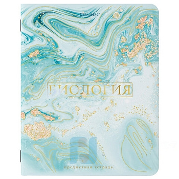 Тетрадь предметная "PASTEL" 48 л., SoftTouch, фольга, БИОЛОГИЯ, клетка, BRAUBERG, 404312