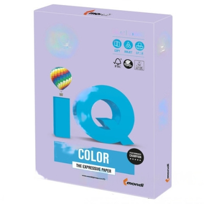 Бумага цветная IQ color А4, 80 г/м2, 500 л., тренд, бледно-лиловая, LA12