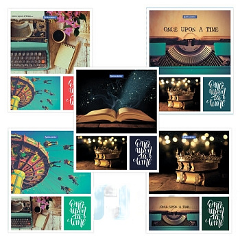 Тетрадь А5, 48 л., BRAUBERG, линия, обложка картон, ВИНТАЖ, 403030