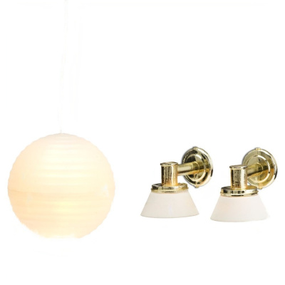 Освещение для домика Люстра с абажуром из рисовой бумаги и настенные бра