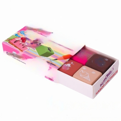 Набор ластиков ЮНЛАНДИЯ "СЛАДКИЕ ИСТОРИИ" 6 шт., размер 21х21х16 мм, ароматизированные, 229584,