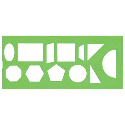 Трафарет СТАММ геометрических фигур, 12 элементов, зеленый, ТТ11