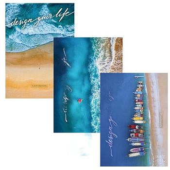 Тетрадь А4, 80 л., ПЗБМ, скоба, клетка, глянцевый лак, "Вид сверху" (3 вида), 027033