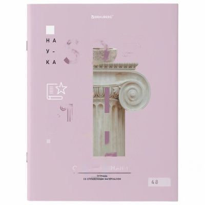 Тетрадь предметная со справочным материалом VISION 48 л., обложка картон, ОБЩЕСТВОЗНАНИЕ, клетка, BRAUBERG, 404250