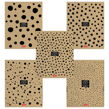 Тетрадь, А5, 96 л., HATBER, скоба, клетка, обложка крафт, "В точку!" (5 видов), 96Т5В1